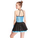Fancy Girls Jazz Dance Dress Spandex Fabric Bodice With Rhinestones Chocker