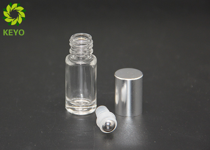 3ml Mini Round Metal Ball Glass Perfume Bottles , Glass Scent Bottles