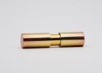Screen Printed Gold Aluminum Empty Lipstick Tube , ABS Aluminum Lip Balm Tubes