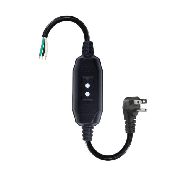 Auto GFCI US 3PIN Plug NEMA 515P Male To Female 90 Degree Falt Plug Outdoor