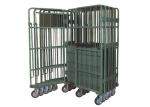 Industrial Galvanized Metal Cage Trolley Mobile Supermarket Roll Cages