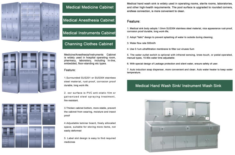201 Wall Mounted Stainless Steel Medical Cabinet 500mm Height 0.5mm Thick