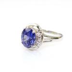 White Gold Plated 925 Silver Jewelry 8mmx10mm Oval Pink Cubic Zircon Ring(R0076)