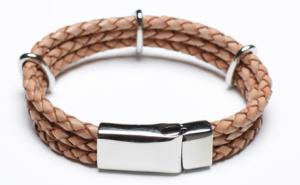 Quality Leather Bracelet, Stainless Steel Clasp, 8 Inches wholesale