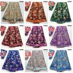Eye-Catching Dress Decoration African Velvet Lace with Stones and Mixed Color