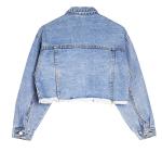 ​Oem Factory Manufacturer Custom Logo Distressed Cropped Jacket Vintage Wash