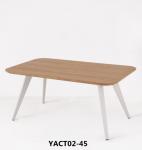 Factory price strong iron leg imitating-wood MDF living table (YACT01-35)