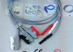 Compatible Din Style Safety 3 Lead Ecg Cable , Grabber AHA Ecg Lead Wires