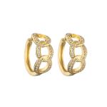 Hoop 24K Gold Jewelry Classic Women Rhinestone Fashion Earrings