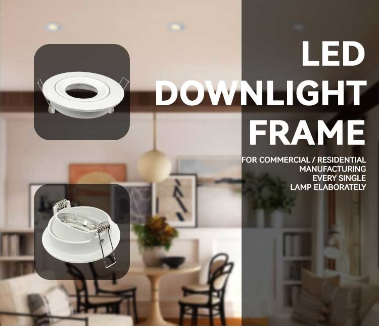 Architectural Die-Cast Aluminum Recessed Spotlight Frame With 20° Tilt And Bi-Directional Rotation
