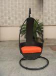 White Resin Wicker swing chair , Hand-Woven Rattan Hanging Chair