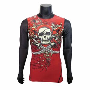 Quality Flat Bottom Red Compression Sports Clothing Long Tops XXS To XXXL Available wholesale