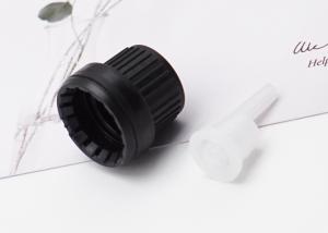 Quality CRC Plastic Screw Cap With Insert For Glass Bottles 18mm Black Tamper Evident Cap wholesale