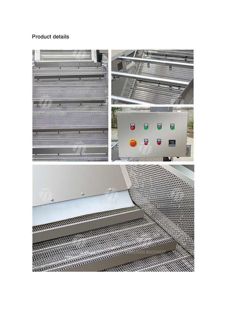 380V 3.5KW Stainless steel blanching machine bubble cleaning blanching equipment water bath spray equipment