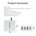 Essager 2021 Earl 4 Ports PD QC3.0 Dual 2.4A Ports 48W 30W PD Charger For Phone