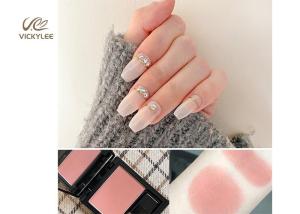 Quality Long Artificial Press On Nude Coffin Nails With Crystal Stone wholesale