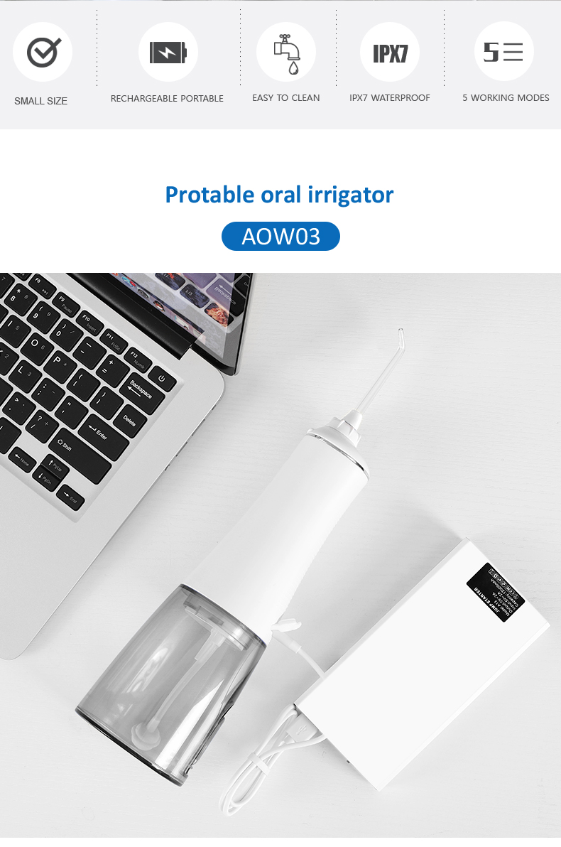 Cordless 350ml Portable Dental Water Flosser Jet For Festival Gift Giving