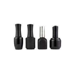 Quality Black Body Empty Glass Nail Polish Bottles Unique Frosted Screw Cap Sealing wholesale
