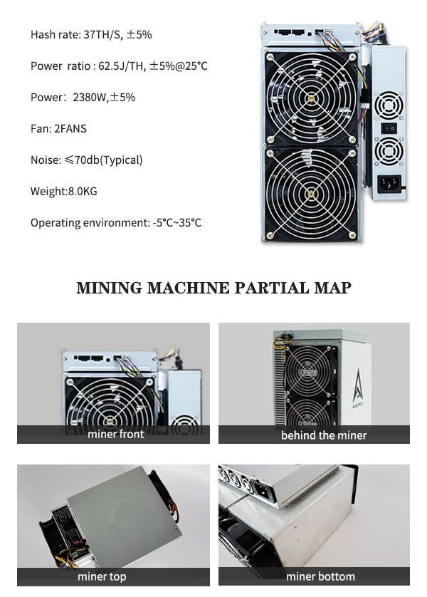 ASIC Canaan Avalon A1047 37T , 2380W BTC Bitcoin Miners all in one