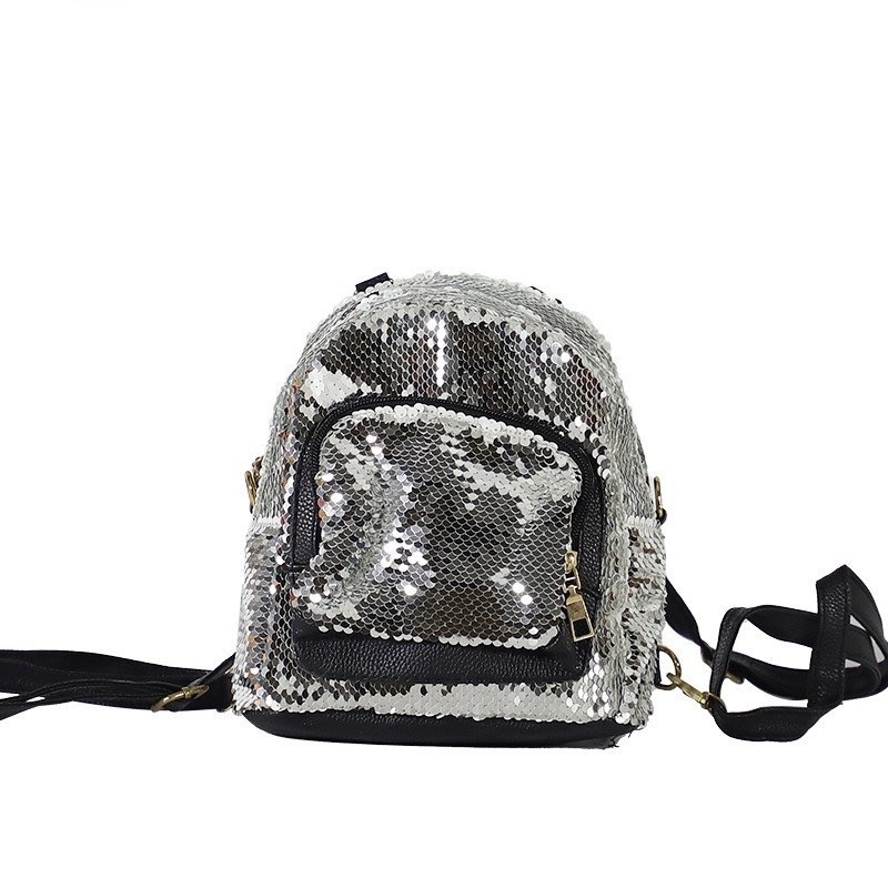 Custom Photo Glitter Sequin Backpack Trendy Travel Backpack For Sublimation Printing