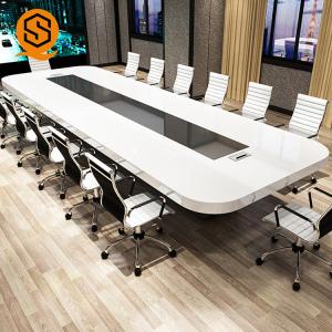 Quality OEM ODM White Solid Surface Conference Table Curved Meeting Table wholesale