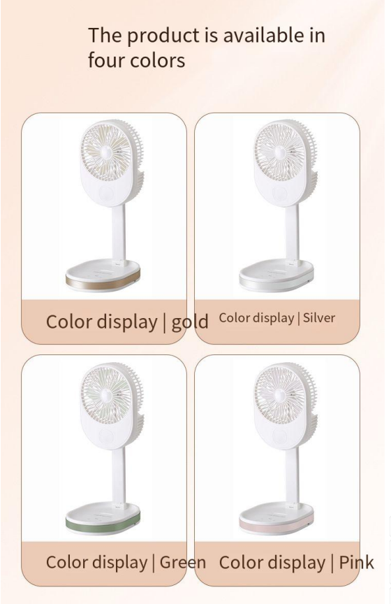 Logo Customized Small Portable Folding Fan for Outdoor Home Office Desktop Charging