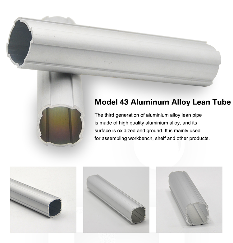 SUS Standard Lean Pipe OD 43mm / Aluminium Tube Pipe For Logistic Equipment Assembly