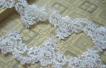 Ivory Wedding Dress Lace Border with Cord/ Bridal veils Lace Edge with Bead