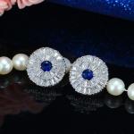 Fashion CZ Earring Studs Cartilage Earring for Women Copper CZ Zircon Leaf Small