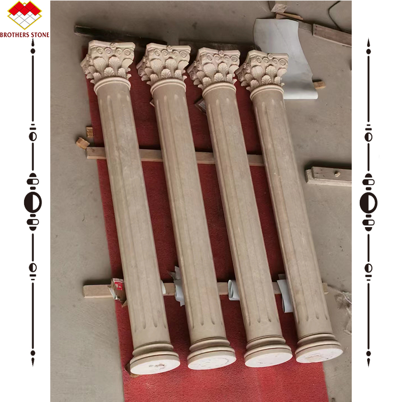 Solid Marble Porch Pedestal in Modern Design Style for Non-slip and Beautiful Pillar