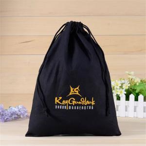 Quality Black 100 Cotton Promotional Gift Bags With Silk Screen Printing Hot Stamping wholesale