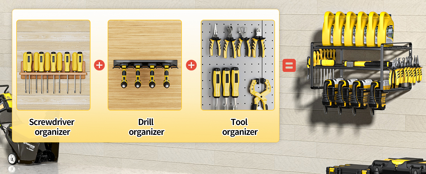 Effortless Wall Mount Storage Solution for Power Tool Organization in Garage