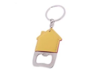 Stainless Steel House Shape Bottle Opener with PVC Case,Custom promotion gift,