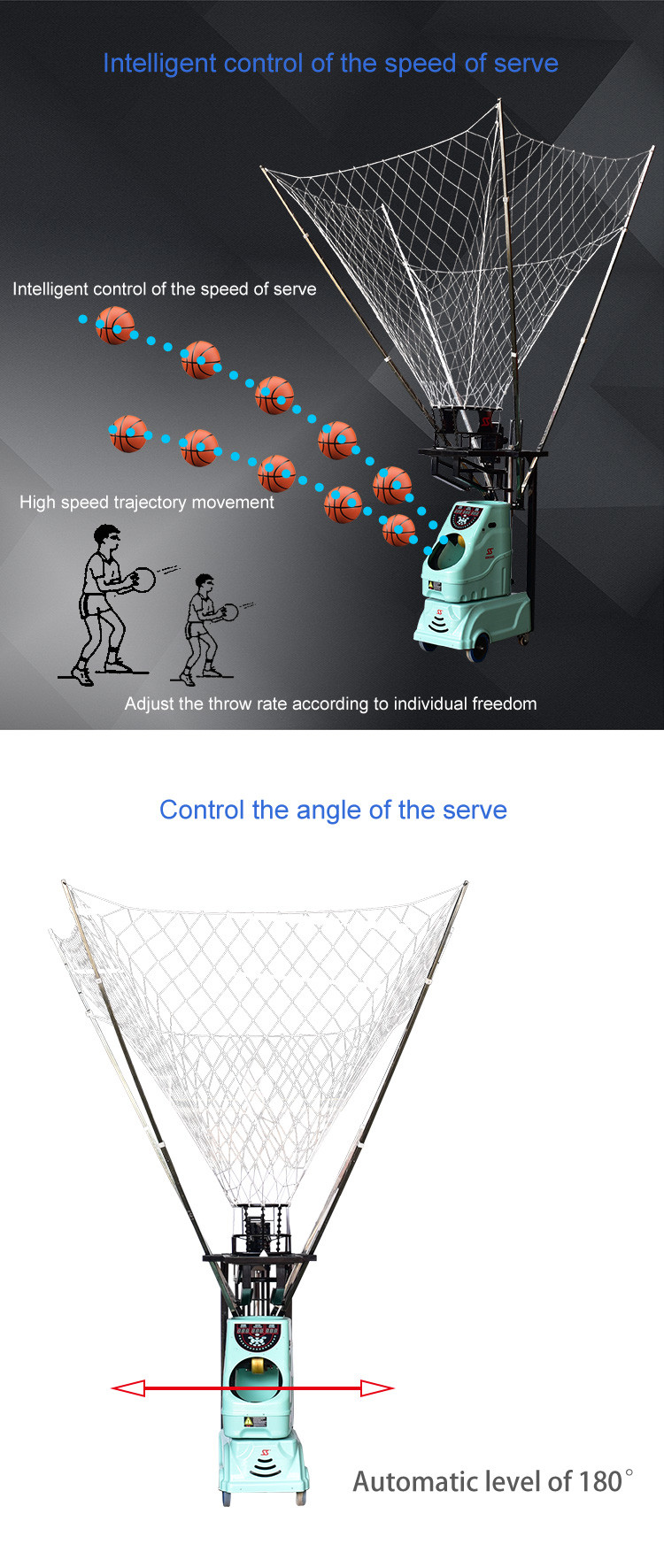 Siboasi 2 Sec/Ball Basketball Shot Trainer Machine , Basketball Arc Trainer