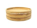Eco Friendly Bamboo Serving Tray Coaster , Round Bamboo Tray Shatterproof