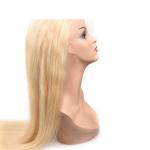 Natural Straight #613 Glueless Full Lace Human Hair Wigs Tangle Free 14" -28"