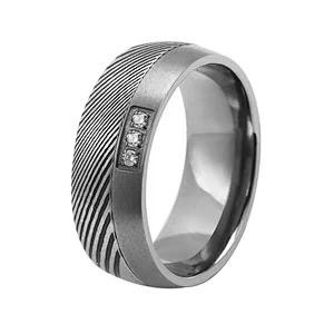 Quality 8mm Jewelry Damascus Steel Wedding Band Rings For Men Women wholesale