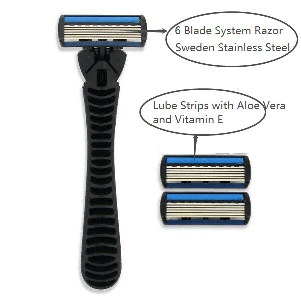 Shaving Razor 6 Blades Long Disposable Tools Razor for Men