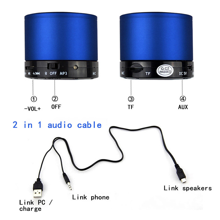 Metal FM LED Music Bluetooth Speaker , Bluetooth Music Player High - End Stereo