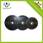 Rubber Coated Fitness Weight Plates Straight Edge For Crossfit Power Training