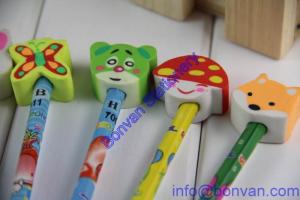 Quality custom pencil eraser,pencil topper rubber eraser,kids pencil rubber wholesale