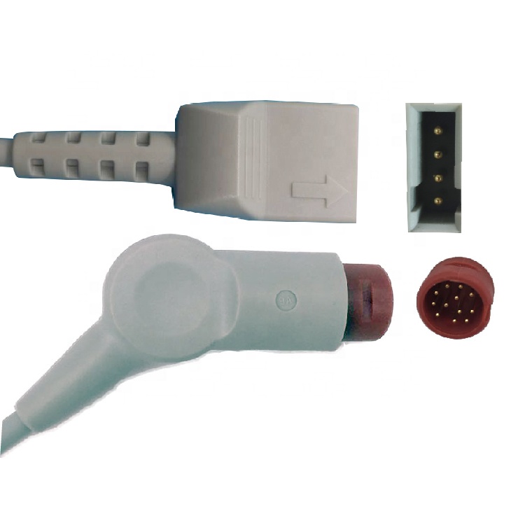 Patient Monitor 12 Pin IBP Cable To Merit Transducer