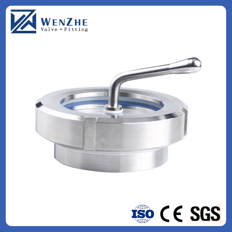 10bar Sanitary Stainless Steel 304/316L Welded Tube Union Sight Glass with Wiper