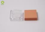 Square Plastic Empty Cosmetic Containers / Loose Powder Packaging Jar With