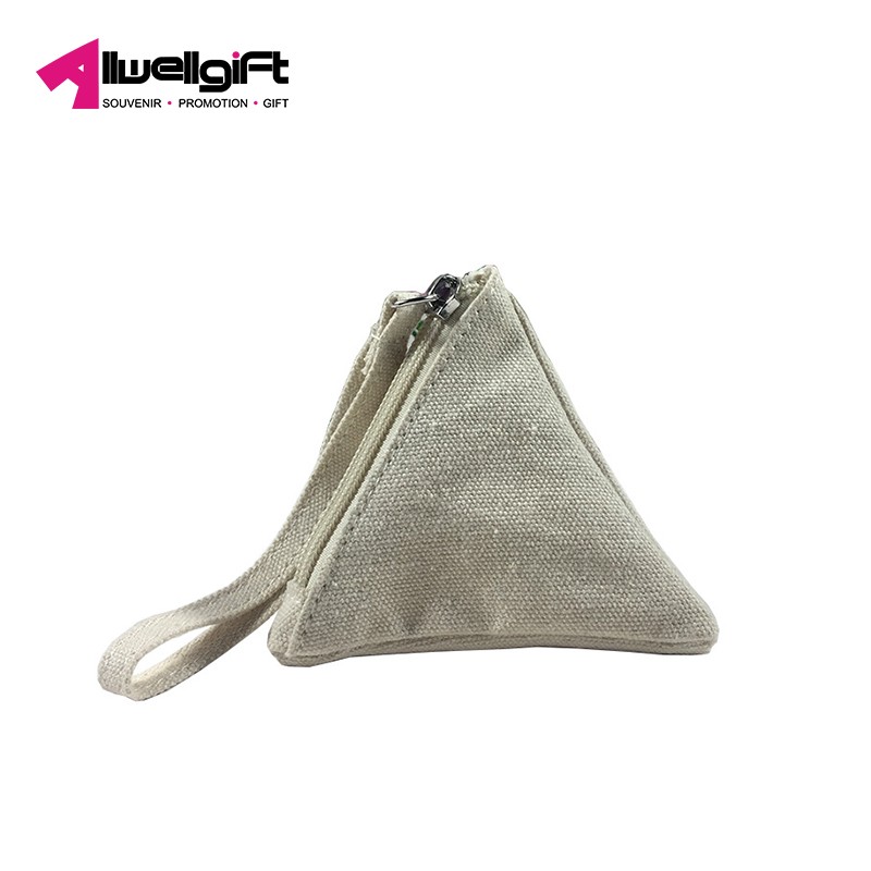 Cute Zip Canvas Coin Bag Normcore Minimalist Style Customized Shape