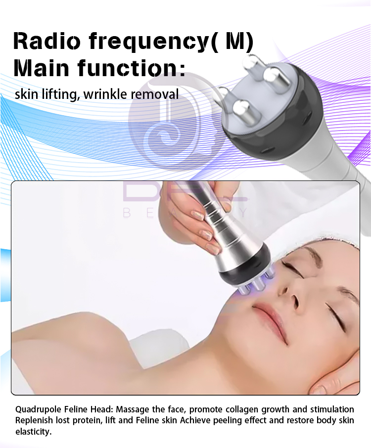 Portable Hand Held 6 in 1 80k Ultrasonic Cavitation RF Vacuum Machine Radio Frequency Weight Loss Cellulite Reduction for Salon