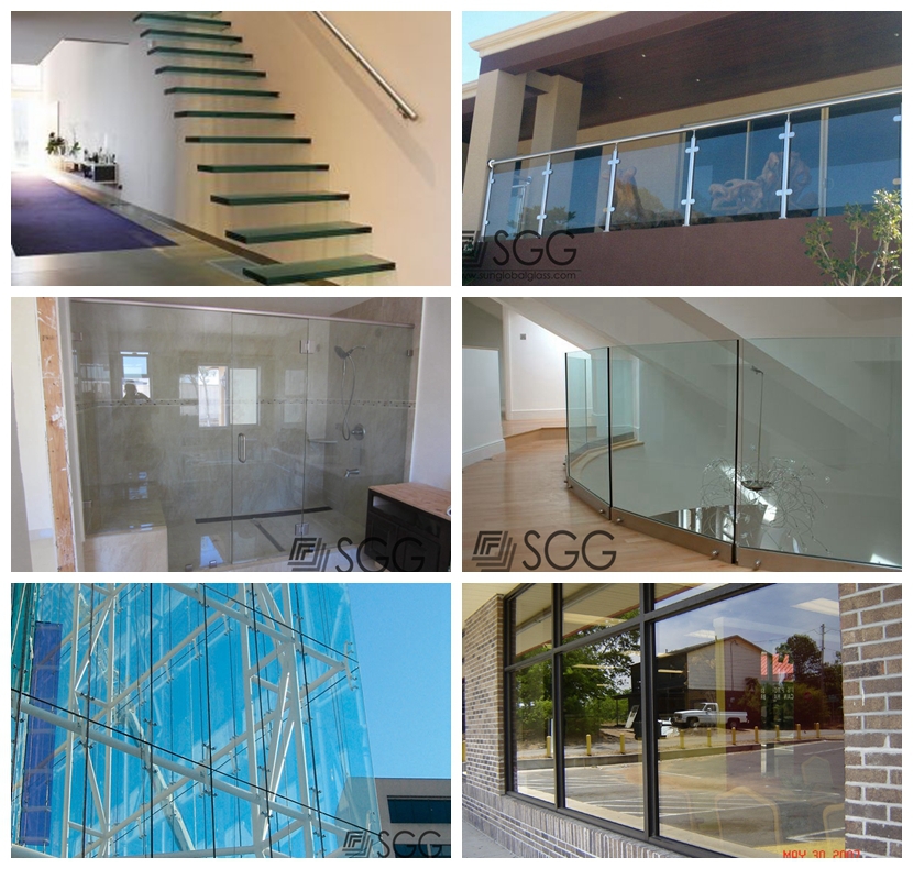 10mm thickness tempered balcony glass panels