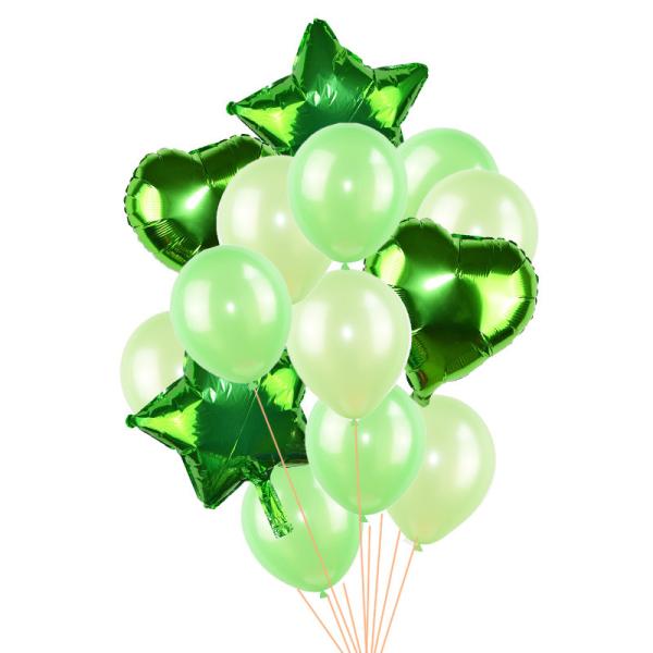 14pcs/set 18inch Heart Star Foil Balloons 12inch Latex Confetti Helium Air Ball
