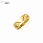 Couple Ring 18k Gold Plated Titanium Steel Jewelry Coco Wave Edge Wide Band