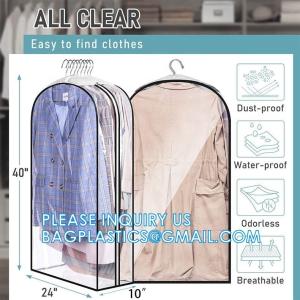 Quality Clear Plastic Garment Bags Hanging Clothes Bags Dress Bag For Gowns Long With Zipper For Closet wholesale